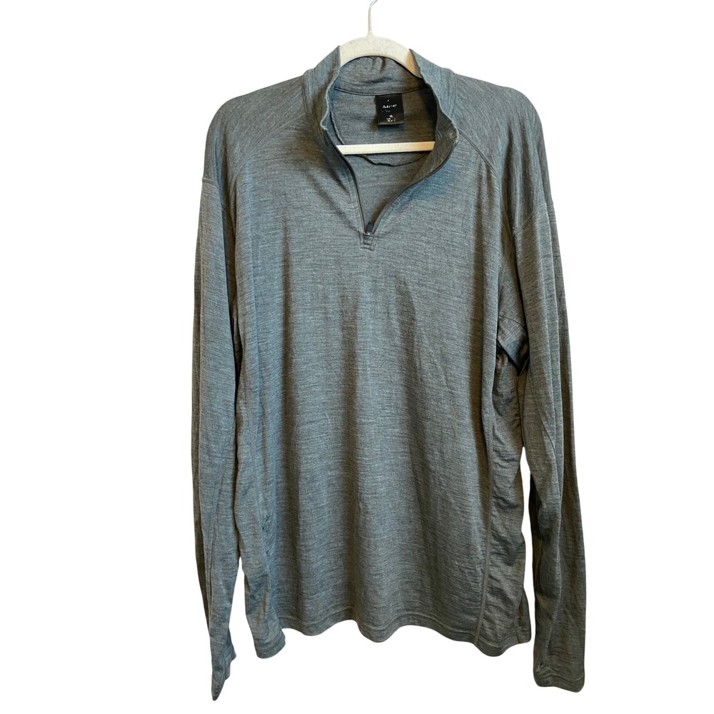 Kuhl Mens XL 100% Merino Wool Quarter Zip Pullover Heather Grey